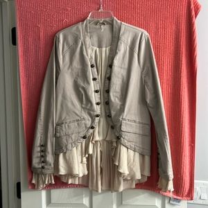 NWT Free People Ruffle Romance Jacket